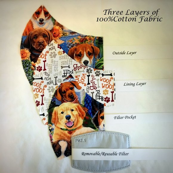 SANTA CLAUS FARMS 100% COTTON 3-LAYER MASK+LANYARD - Picture 7 of 9